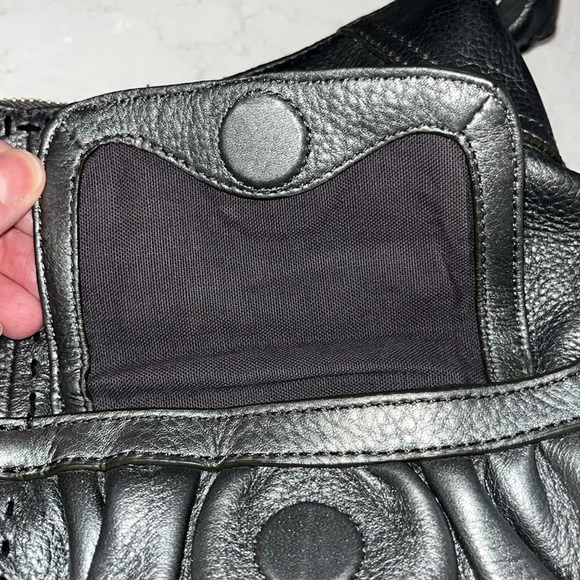 Cole Haan pebbled leather metallic gray Hobo - Picture 7 of 13